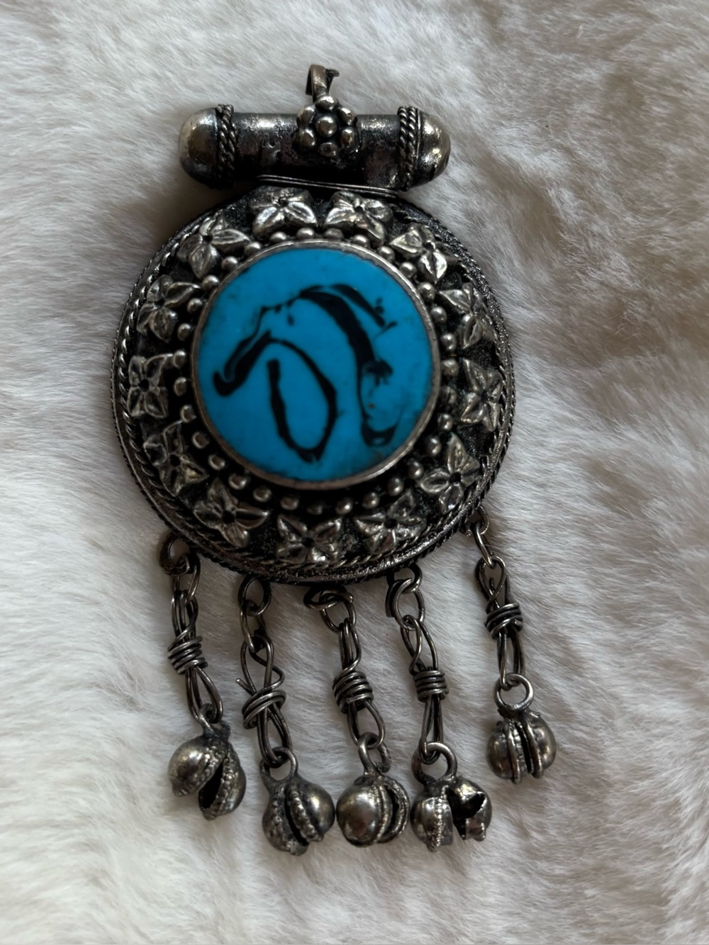 Imported vintage jewelry pendant , large ,